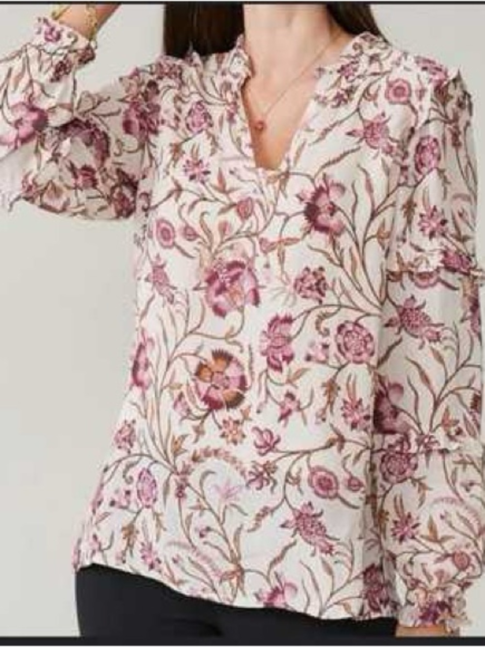 Spartina 449 floral boho peasant top